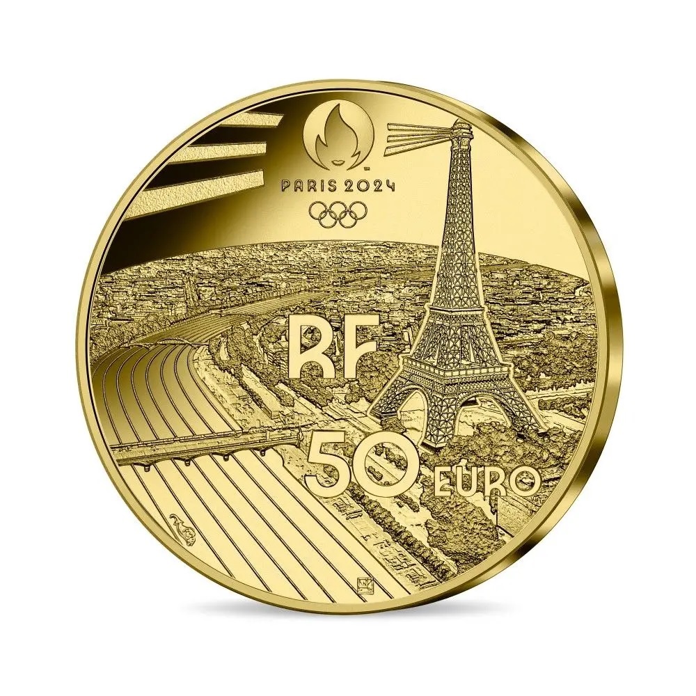 (EUR07.Proof.2022.10041366130000) 50 euro France 2022 Proof gold - Paris Olympics 2024 (mascot) Reverse