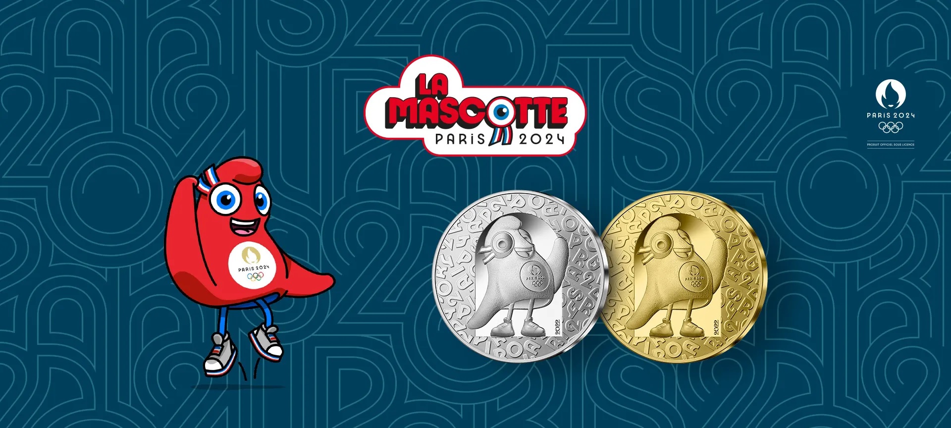 (EUR07.Proof.2022.10041366140000) 10 € France 2022 Proof Ag - Paris Olympics 2024 (mascot) (blog illustration) (zoom)