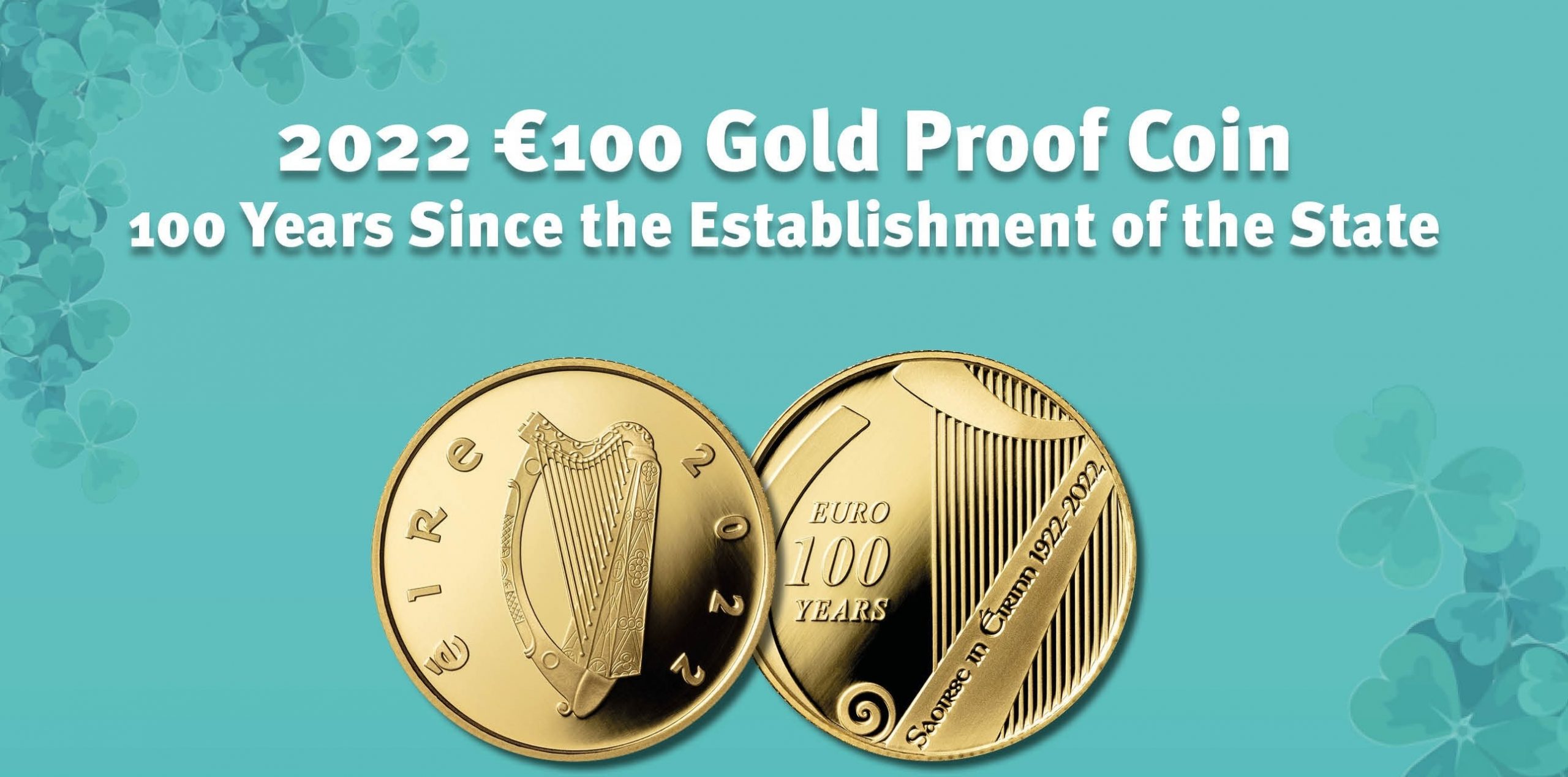 (EUR09.Proof.2022.IE2407) 100 € Ireland 2022 Proof Au - 100 Years Of The State (blog illustration) (zoom)