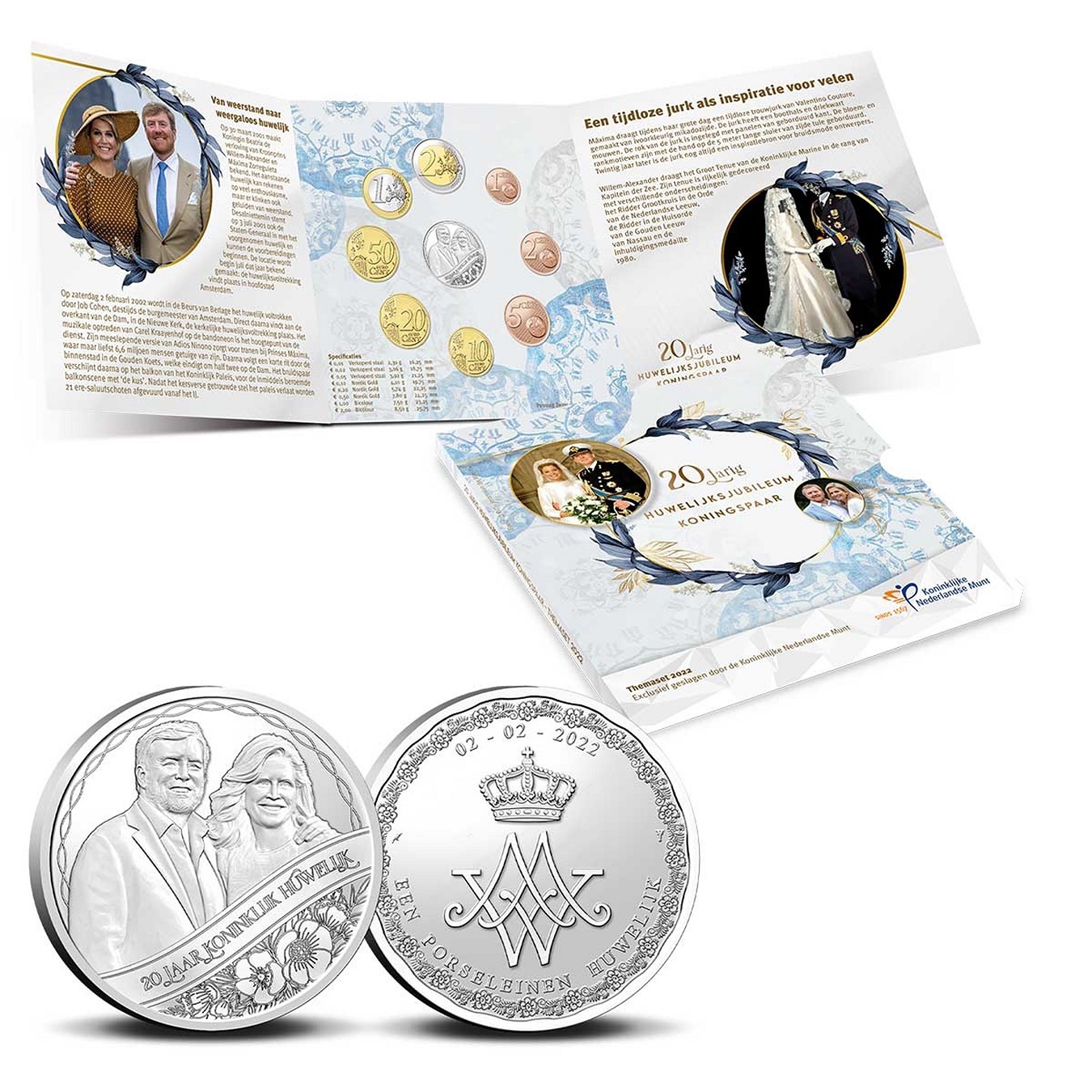 (EUR14.BU.set.2022.0114270) BU coin set Netherlands 2022 (Royal Wedding) (theme set) (zoom)