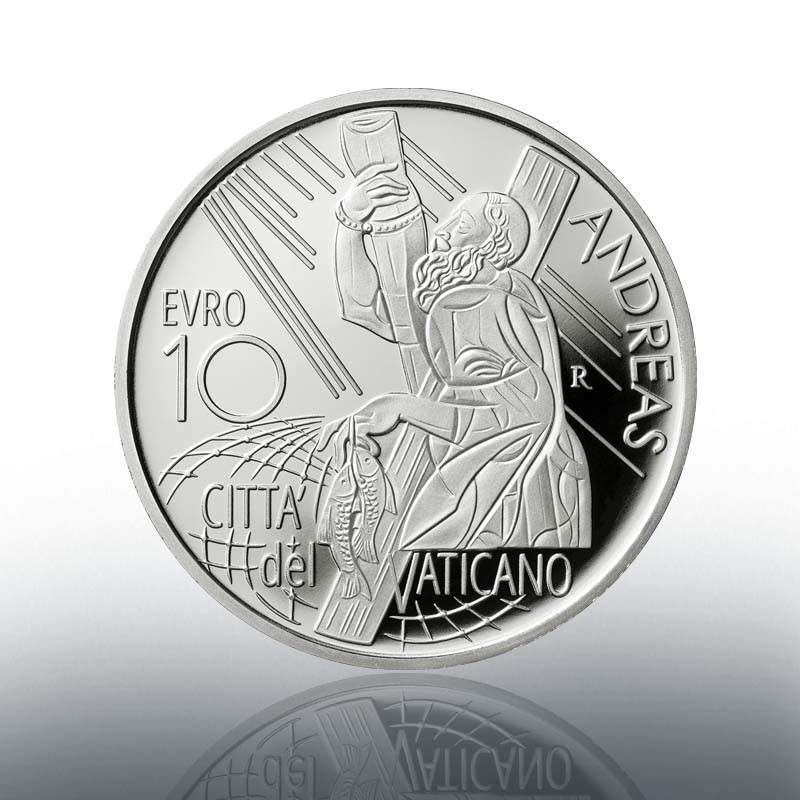(EUR19.Proof.2022.CN1636) 10 euro Vatican 2022 Proof silver - St Andrew Reverse (zoom)