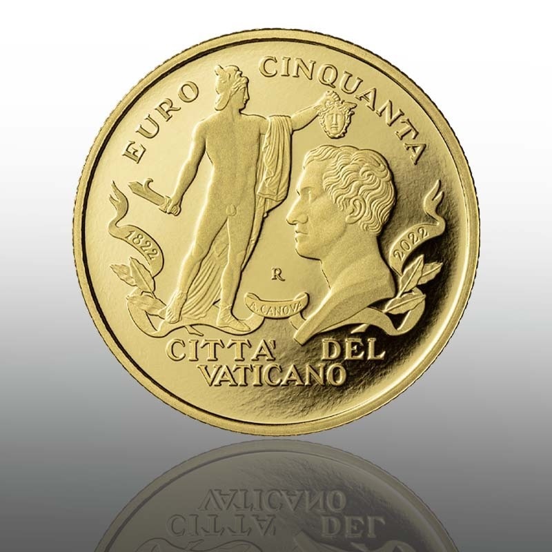 (EUR19.Proof.2022.CN1641) 50 euro Vatican 2022 Proof gold - Antonio Canova Reverse (zoom)