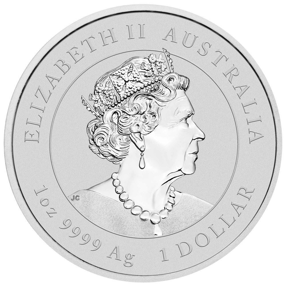 (W017.1.D.2023.3S2306DCAA) 1 Dollar Australia 2023 1 oz BU silver - Lunar Year of the Rabbit (gilded) Obverse (zoom)