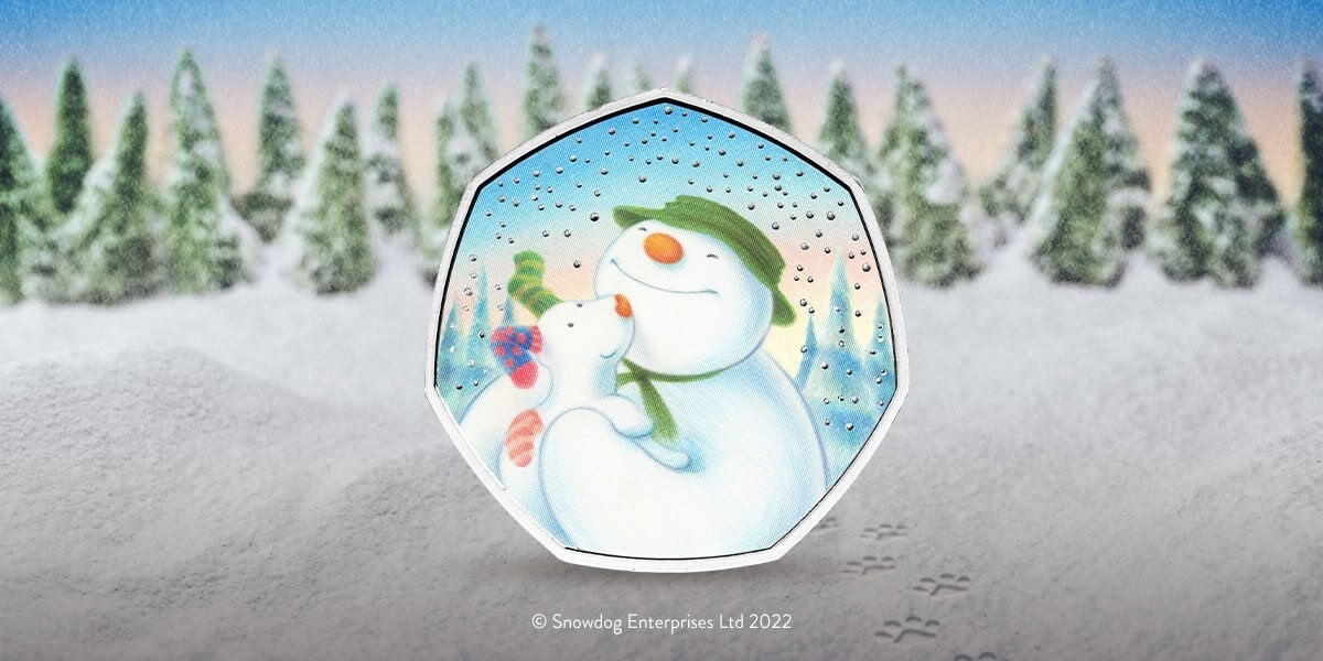 (W185.50.P.2022.UK22SMSP) United Kingdom 50 Pence The Snowman 2022 - Proof silver (blog illustration) (zoom)