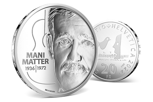 (W209.20.F.2022_B.510000621) Switzerland 20 Francs Mani Matter 2022 B - Proof silver (blog illustration) (zoom)