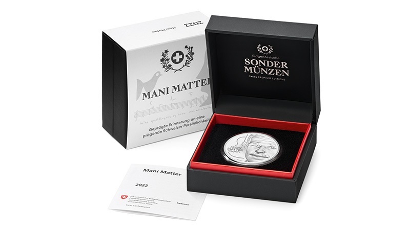 (W209.20.F.2022_B.510000621) Switzerland 20 Francs Mani Matter 2022 B - Proof silver (case and certificate) (zoom)