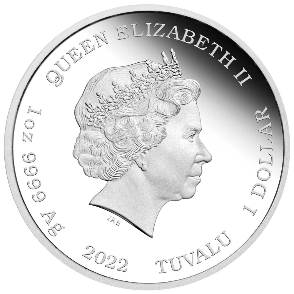 (W228.1.1.D.2022.22M19AAA) 1 Dollar Tuvalu 2022 1 oz Proof silver - James Bond Dr. No Obverse (zoom)