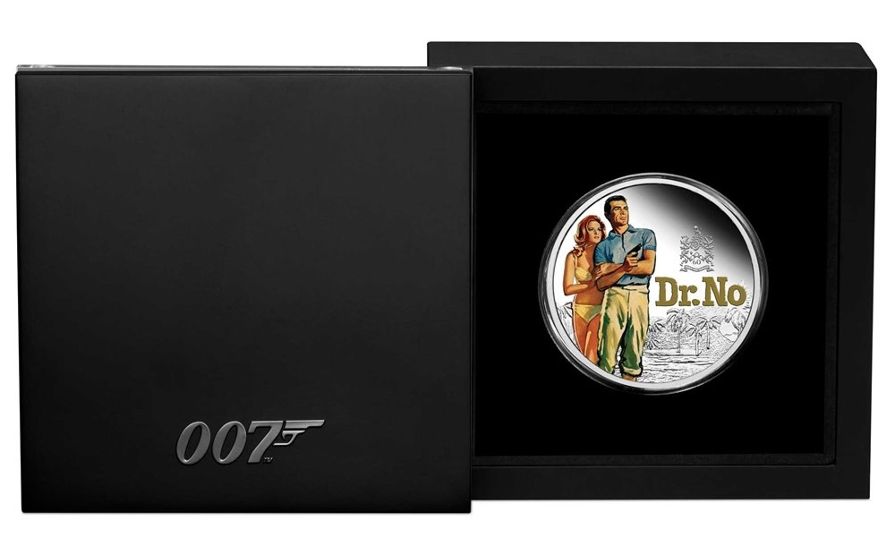 (W228.1.1.D.2022.22M19AAA) 1 Dollar Tuvalu 2022 1 oz Proof silver - James Bond Dr. No (case) (zoom)