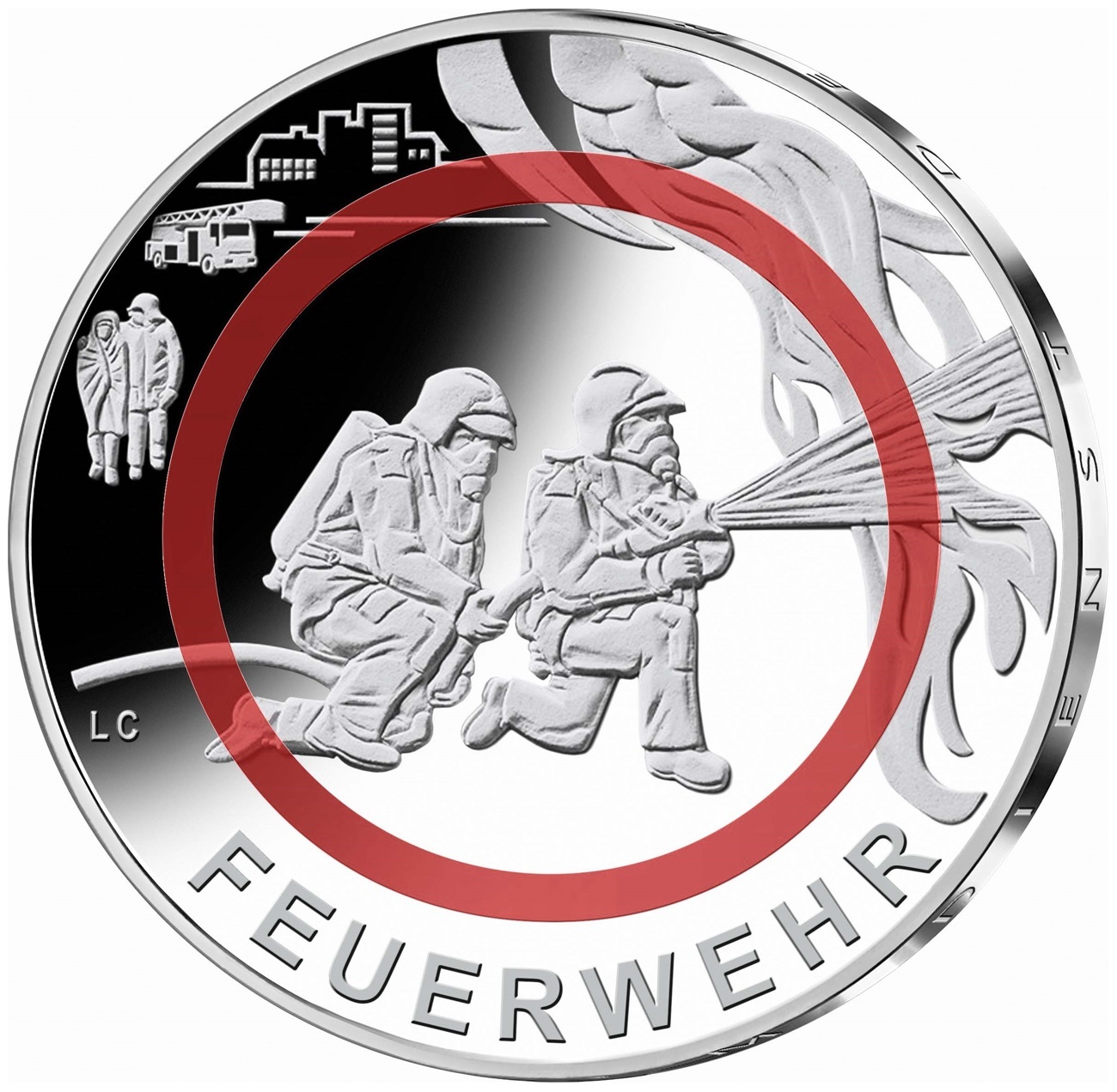(EUR03.Proof.2023.90N323S5) 10 euro Germany 2023 (random Mint) Proof - Firefighters Reverse (zoom)