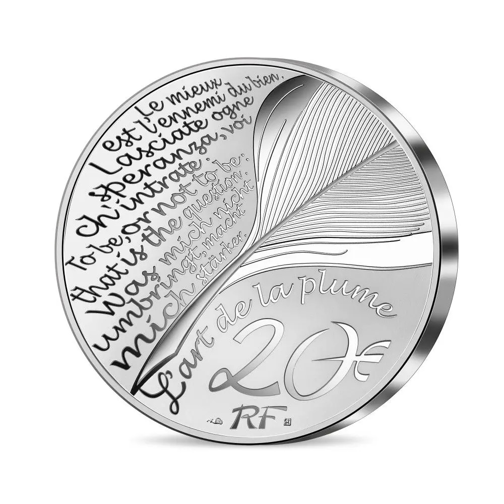 (EUR07.Proof.2022.10041370120000) 20 euro France 2022 Proof silver - William Shakespeare Reverse (zoom)