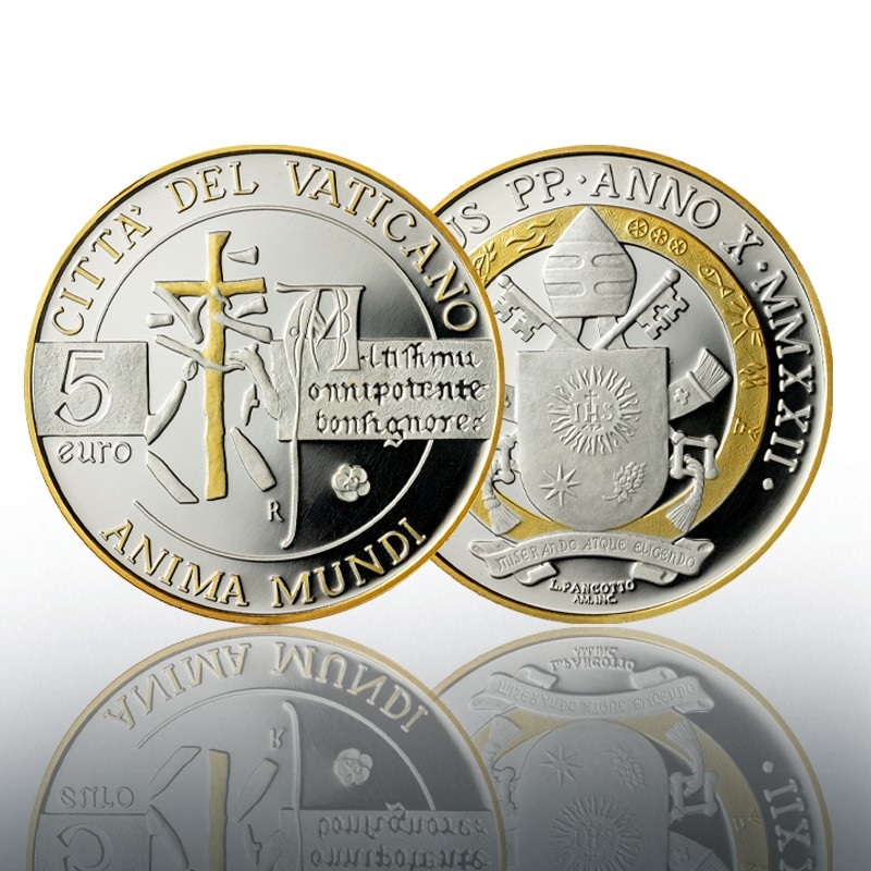 (EUR19.Proof.2022.CN1655) 5 € Vatican 2022 Proof Ag - Laudato Si (Anima Mundi) (gilded) (zoom)