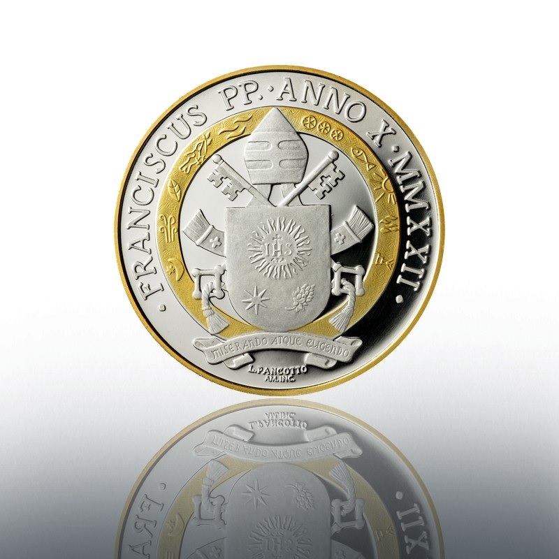 (EUR19.Proof.2022.CN1655) 5 euro Vatican 2022 Proof silver - Laudato Si (Anima Mundi) (gilded) Obverse (zoom)