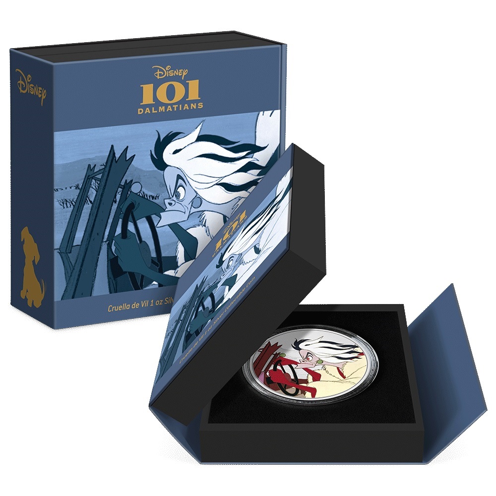 (W160.2.D.2022.30-01372) 2 Dollars Niue 2022 1 ounce Proof silver - Disney 101 Dalmatians (Cruella De Vil) (packaging) (zoom)