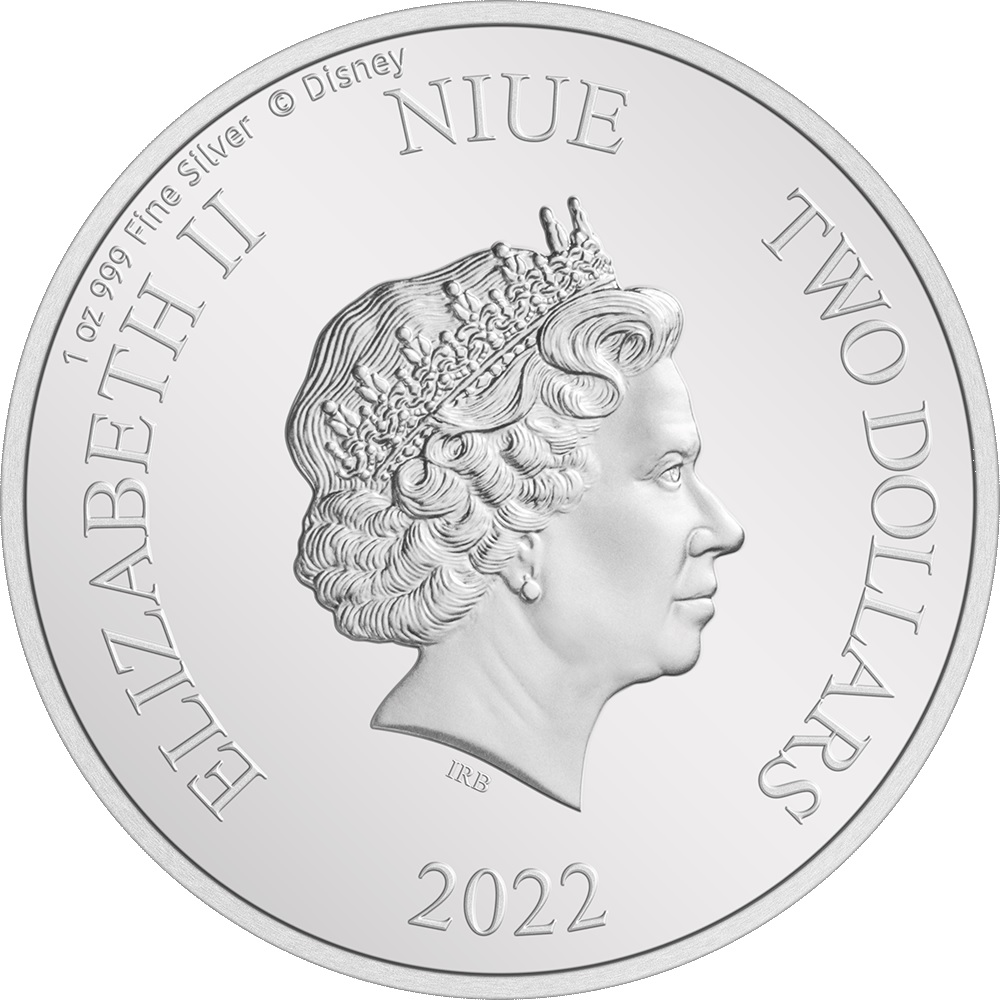 (W160.2.D.2022.30-01372) 2 Dollars Niue 2022 1 oz Proof silver - Disney 101 Dalmatians (Cruella De Vil) Obverse (zoom)