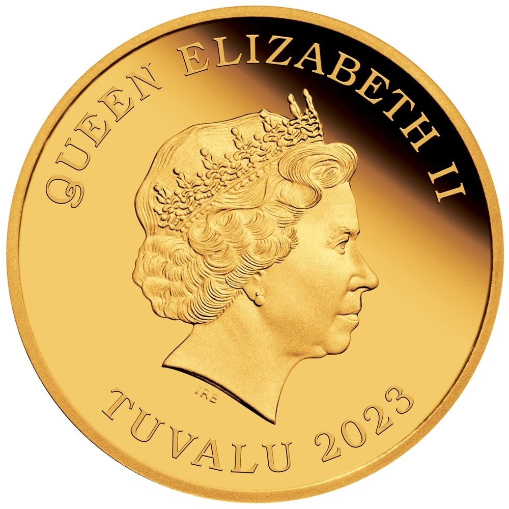 (W228.1.30.D.2023.23M50AAA) 30 Dollars Tuvalu 2023 fifth of an ounce Proof gold - Year of the Rabbit Obverse (zoom)