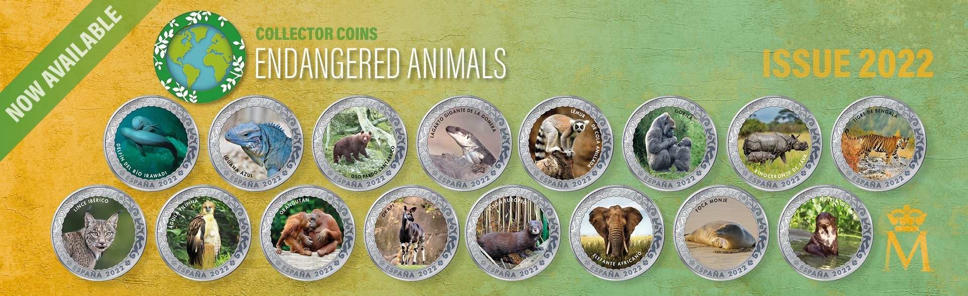 (EUR05.coin.set.2022.92927066) Coin set Spain 2022 - Endangered Animal Species (blog illustration) (zoom)