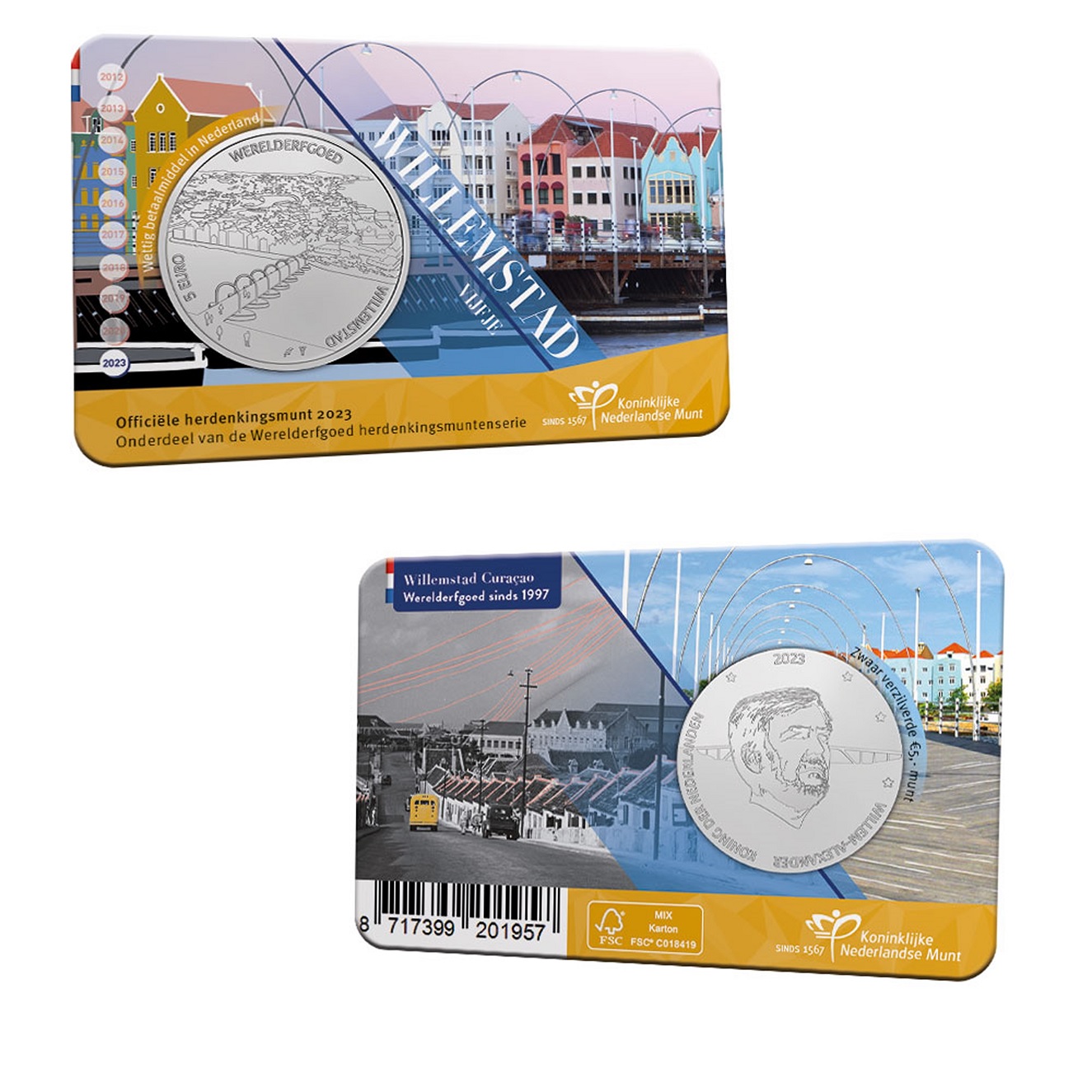 (EUR14.Unc.2023.0115396) 5 € Netherlands 2023 UNC - Willemstad (card) (zoom)