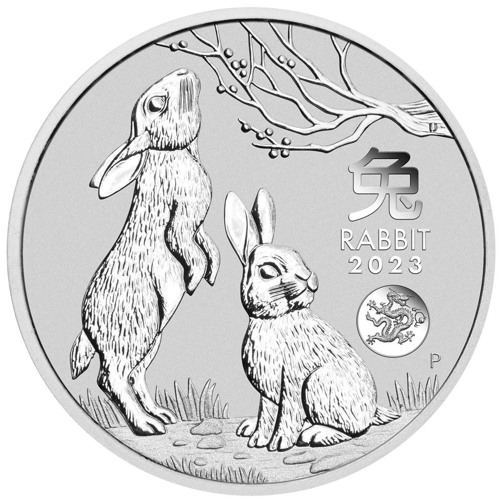 (W017.1.D.2023.Y3S2306DAAX) 1 Dollar Australia 2023 1 oz silver - Lunar Year of the Rabbit (dragon privy) Reverse (zoom)