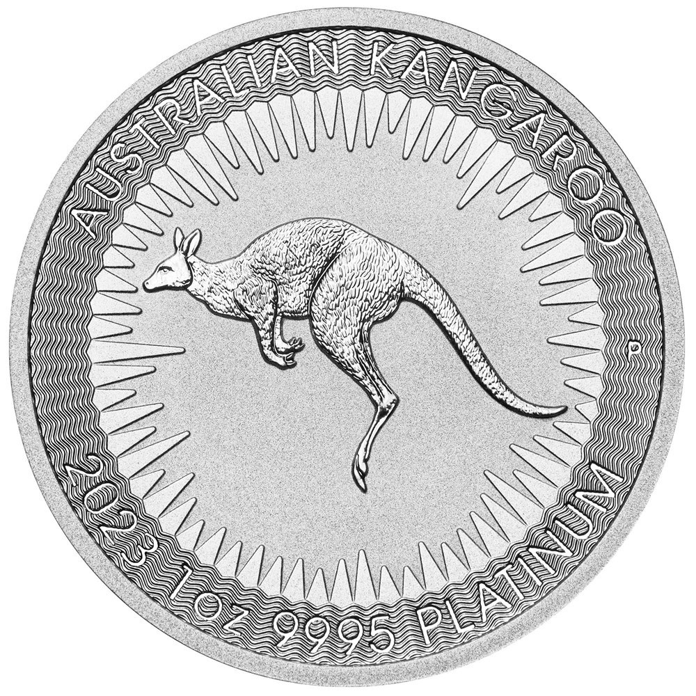 (W017.100.D.2023.23034DAAX) 100 Dollars Australia 2023 1 oz platinum - Australian Kangaroo Reverse (zoom)