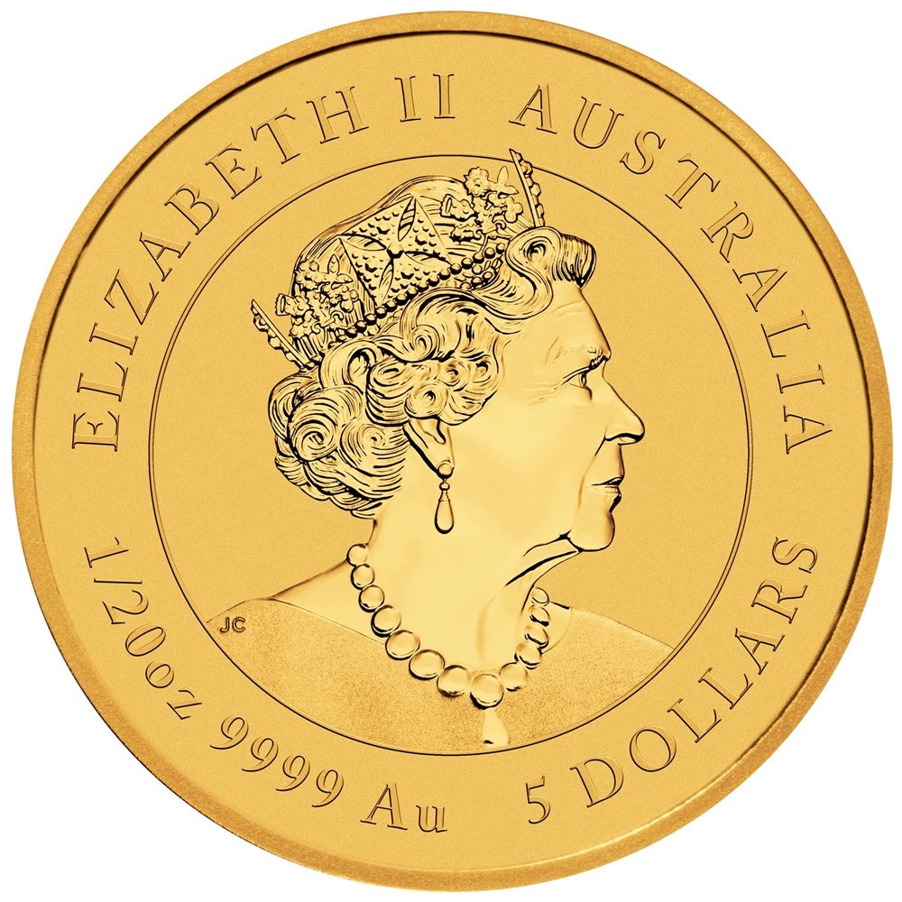 (W017.5.D.2023.3S2305HAAX) 5 Dollars Australia 2023 twelfth oz gold - Year of the Rabbit Obverse (zoom)