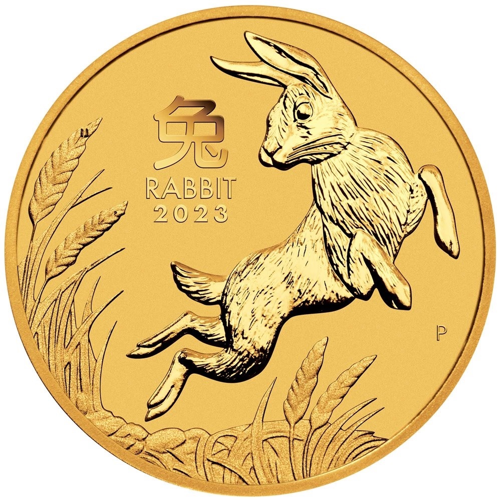 (W017.5.D.2023.3S2305HAAX) 5 Dollars Australia 2023 twelfth oz gold - Year of the Rabbit Reverse (zoom)