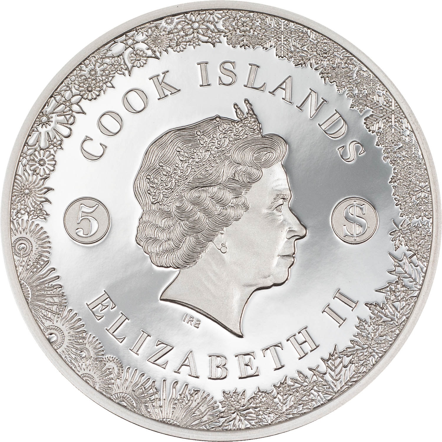 (W099.5.D.2023.1) Cook Islands 5 Dollars Spring Season 2023 - Proof silver Obverse (zoom)
