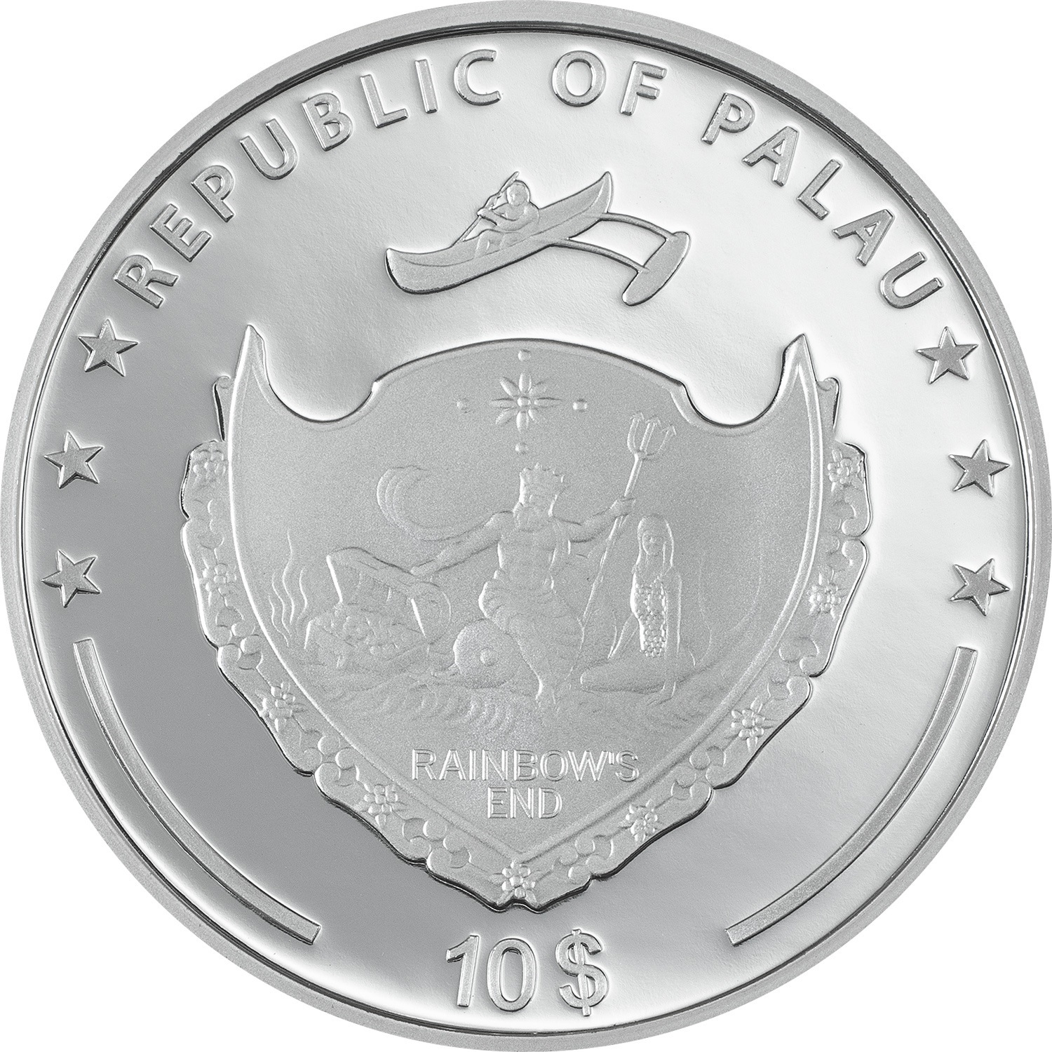 (W168.1.10.D.2023.2) Palau 10 Dollars Forget Me Not 2023 - Proof silver Obverse (zoom)