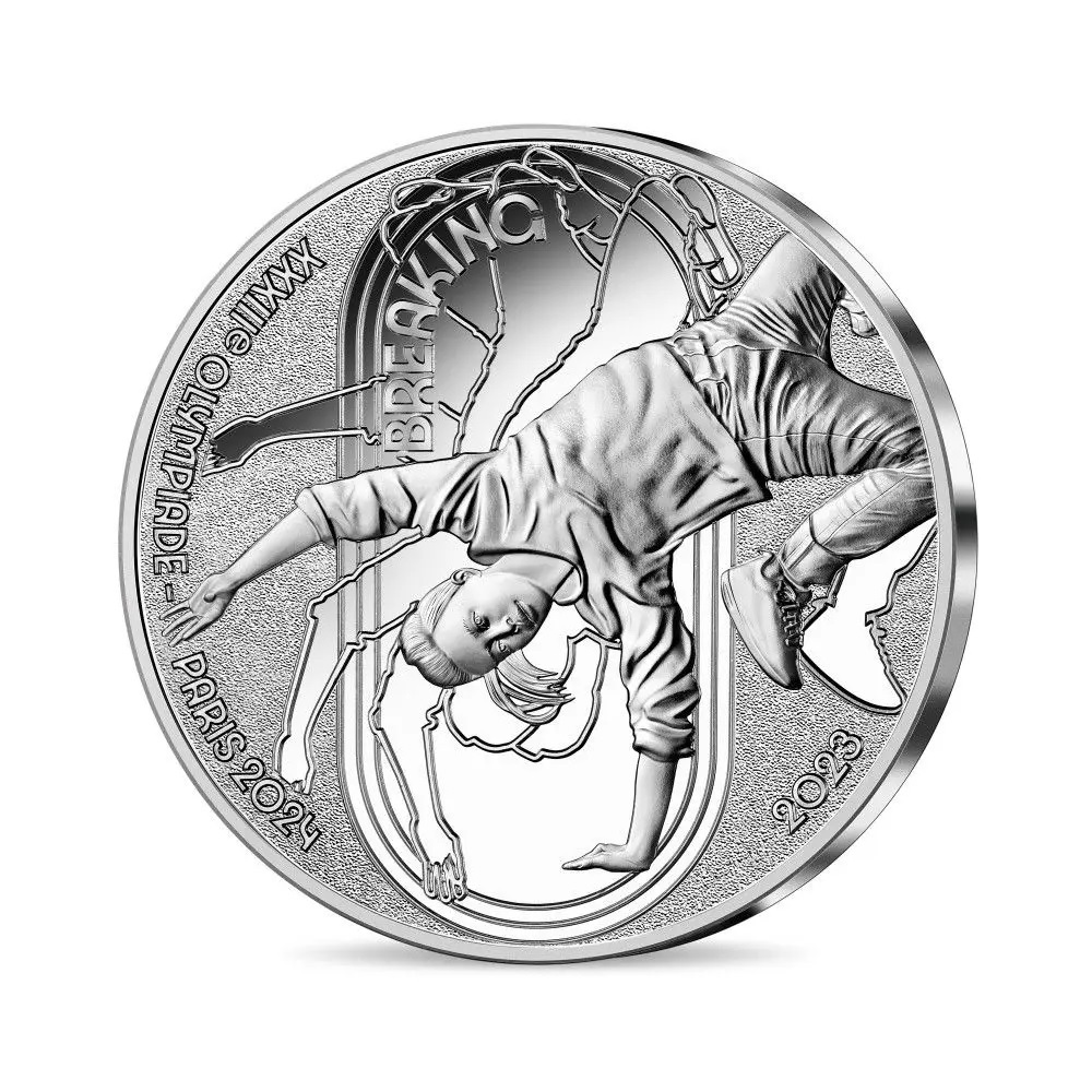 (EUR07.Proof.2023.10041376330000) 10 euro France 2023 Proof silver - Paris Olympics 2024 Breaking Obverse (zoom)
