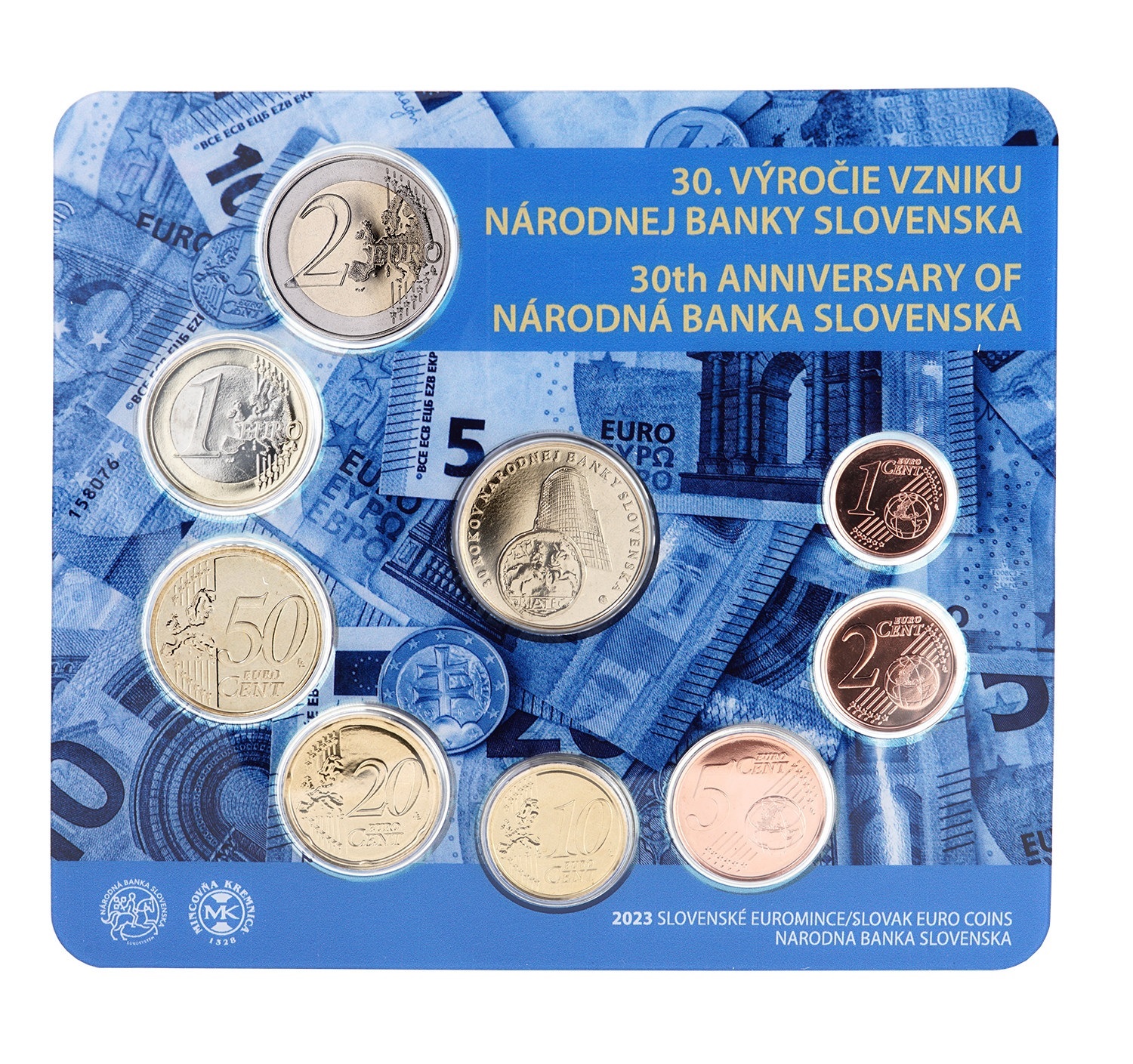 (EUR17.BU.set.2023.501494) BU set Slovakia 2023 (30th anniversary of the National Bank of Slovakia) (reverses) (zoom)