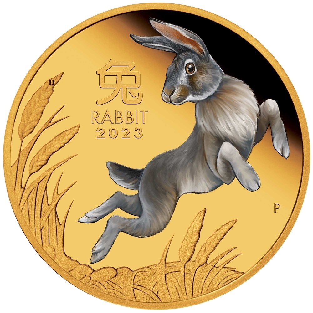 (W017.100.D.2023.3S2315DDAA) 100 Dollars Australia 2023 1 oz Proof gold - Lunar Year of the Rabbit Reverse (zoom)