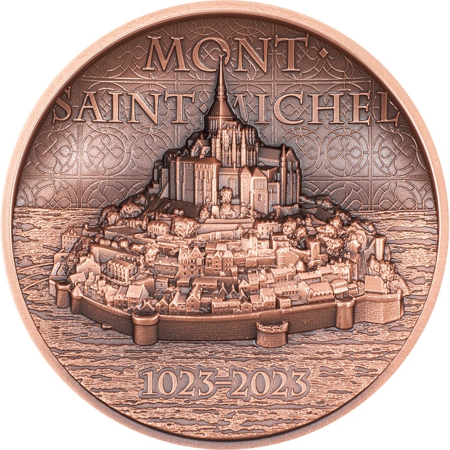 (W099.1.D.2023.30299) Cook Islands 1 Dollar Saint Michael Mount 2023 - Antique copper Reverse (zoom)