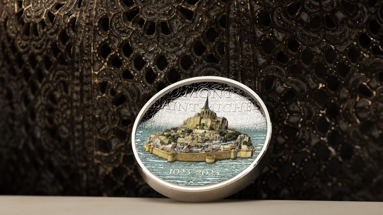 (W099.10.D.2023.30298) Cook Islands 10 $ Saint Michael Mount 2023 - Proof silver (blog illustration) (zoom)