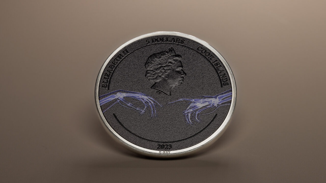 (W099.5.D.2023.30235) Cook Islands 5 Dollars Creation of Adam 2023 - Proof silver Obverse (blog illustration) (zoom)