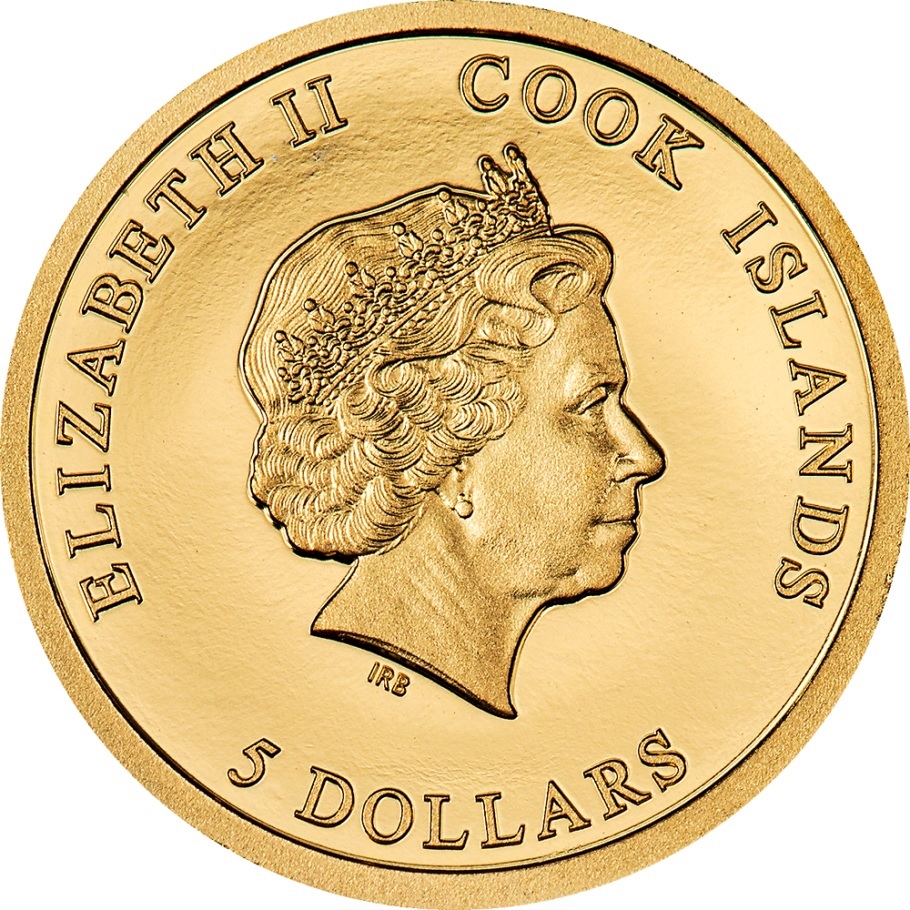 (W099.5.D.2023.30300) Cook Islands 5 Dollars Saint Michael Mount 2023 - Proof gold Obverse (zoom)