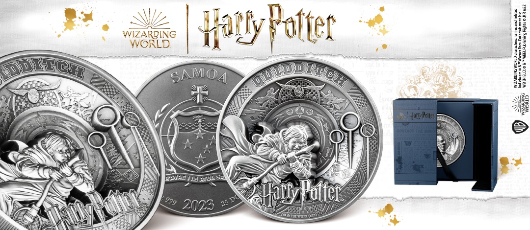 (W193.1.25.D.2023.1.kg.Ag.2) 25 $ Samoa 2023 1 kg Antique silver - Harry Potter playing Quidditch (blog illustration) (zoom)