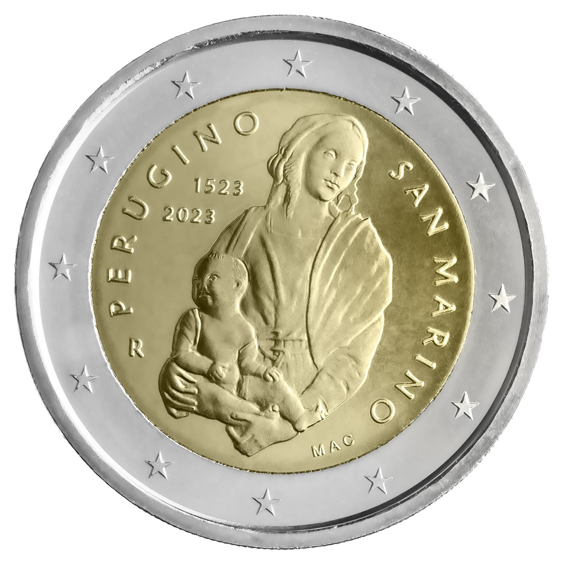 2 euro San Marino 2023 BU - Perugino (zoom)