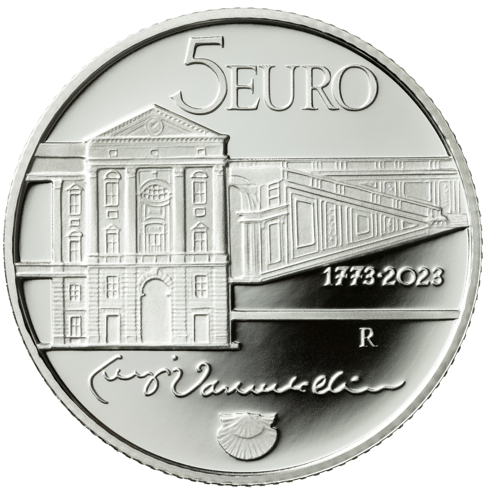 (EUR10.Proof.2023.48-2ms10-23p012) 5 € Italy 2023 Proof silver - Luigi Vanvitelli Reverse (zoom)
