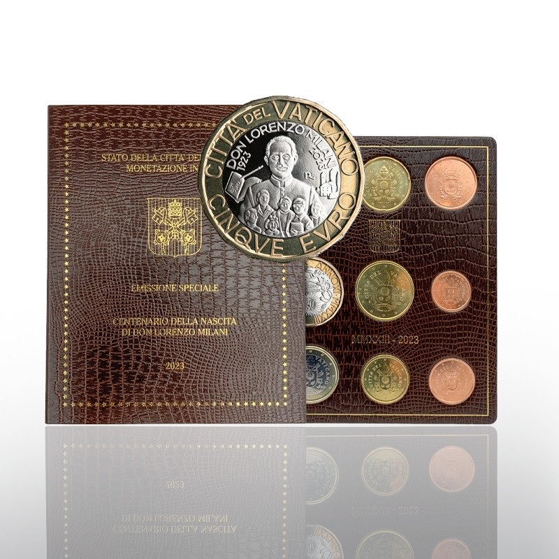 (EUR19.BU.set.2023.CN1661) BU coin set Vatican 2023 - Don Lorenzo Milani (zoom)
