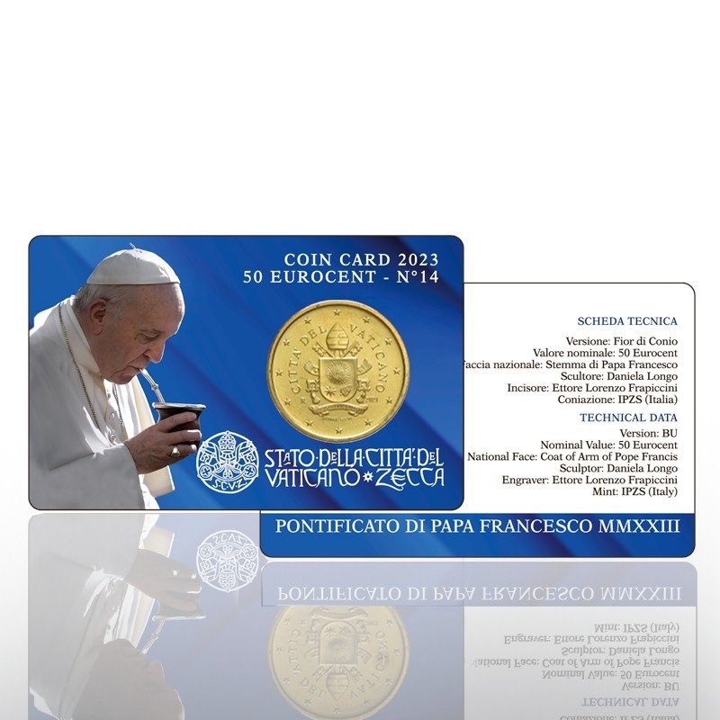 (EUR19.Card.2023.CN1667) Coincard 50 cent Vatican 2023 BU (zoom)