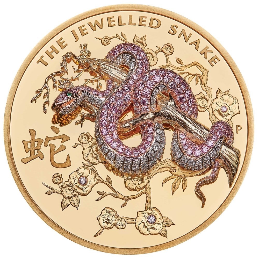 (W017.2500.D.2023.23P70AAA) 2500 Dollars Australia 2023 10 oz Proof gold - Jewelled Snake Reverse (zoom)