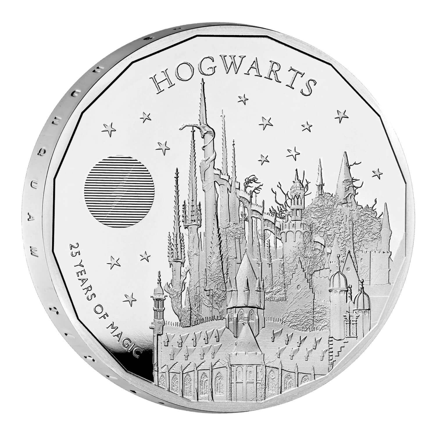 (W185.2.P.2023.UK23HSS1) 2 Pounds United Kingdom 2023 1 oz Proof silver - Hogwarts Reverse (zoom)
