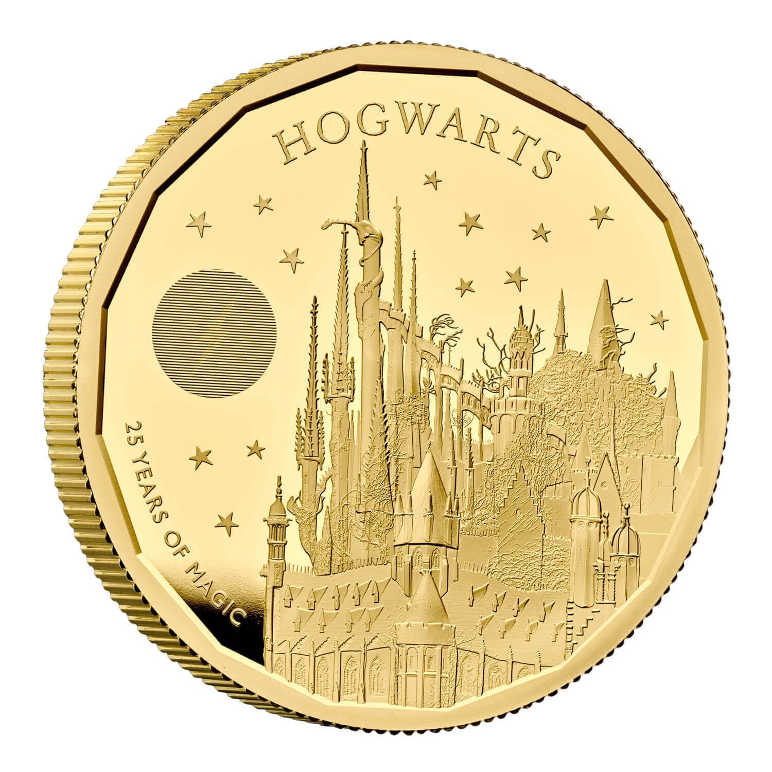 (W185.200.P.2023.UK23HSG2) 200 Pounds United Kingdom 2023 2 oz Proof gold - Hogwarts Reverse (zoom)