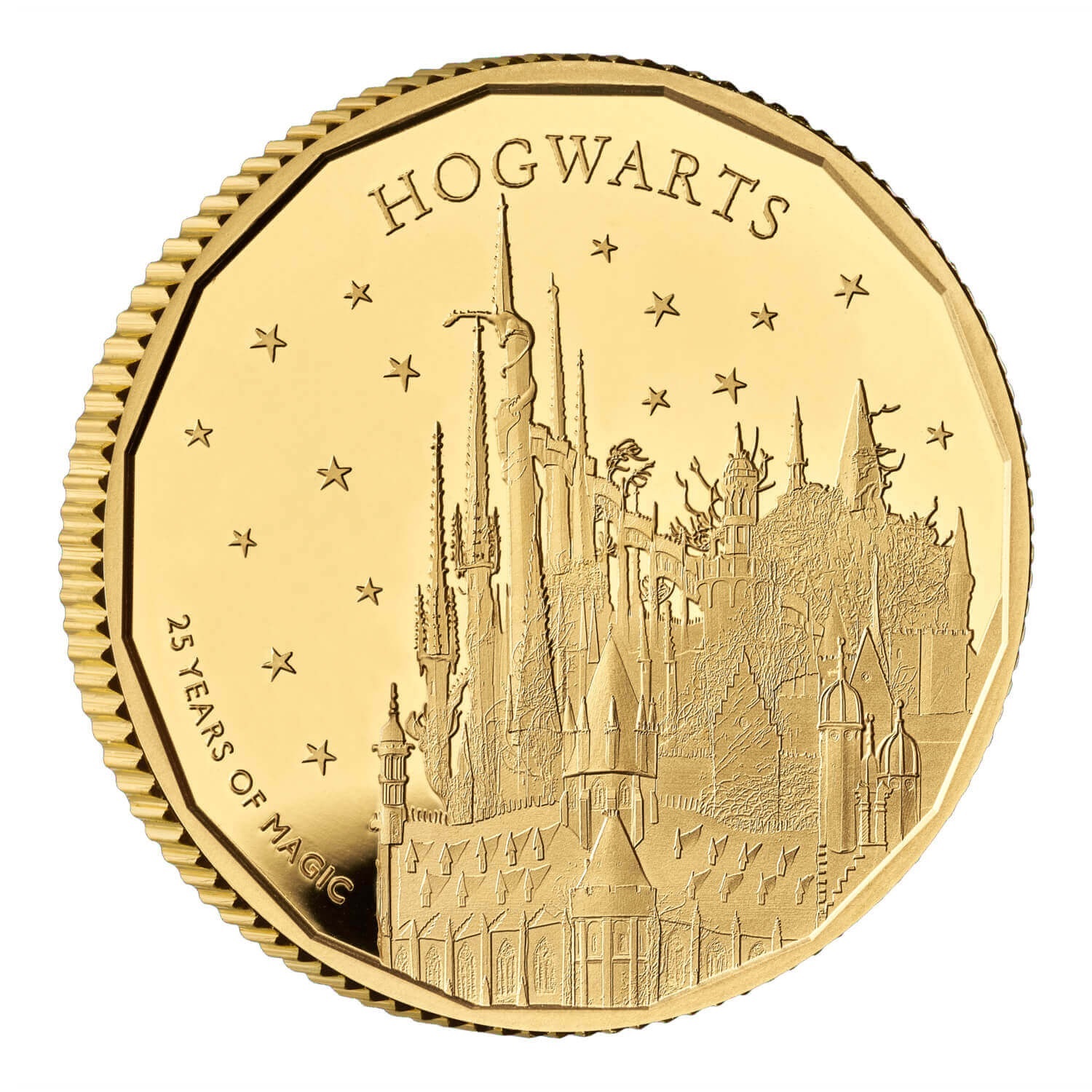 (W185.25.P.2023.UK23HSQG) 25 Pounds United Kingdom 2023 quarter oz Proof gold - Hogwarts Reverse (zoom)