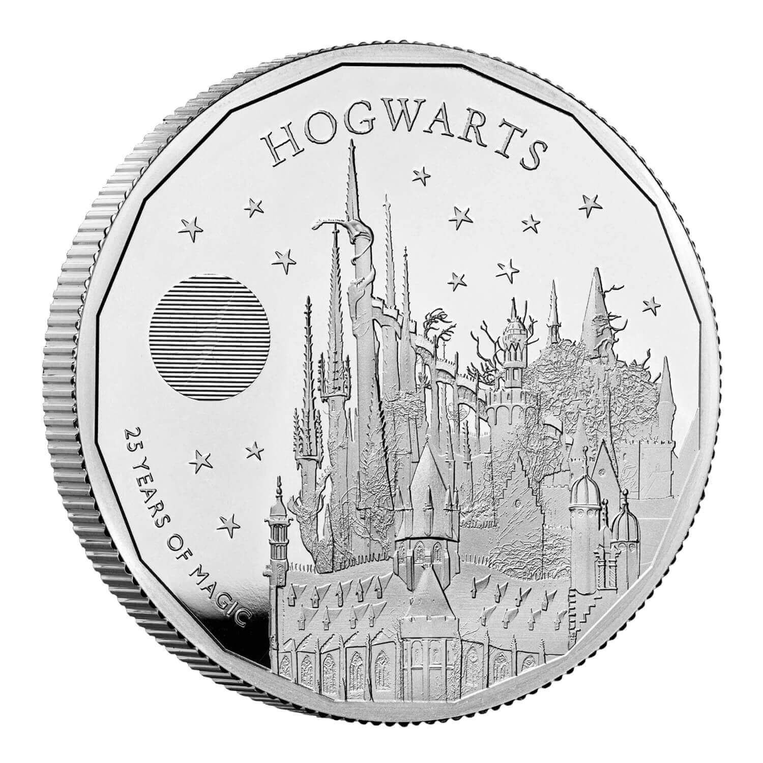(W185.5.P.2023.UK23ADS2) 5 Pounds United Kingdom 2023 2 oz Proof silver - Harry Potter (Hogwarts) Reverse (zoom)