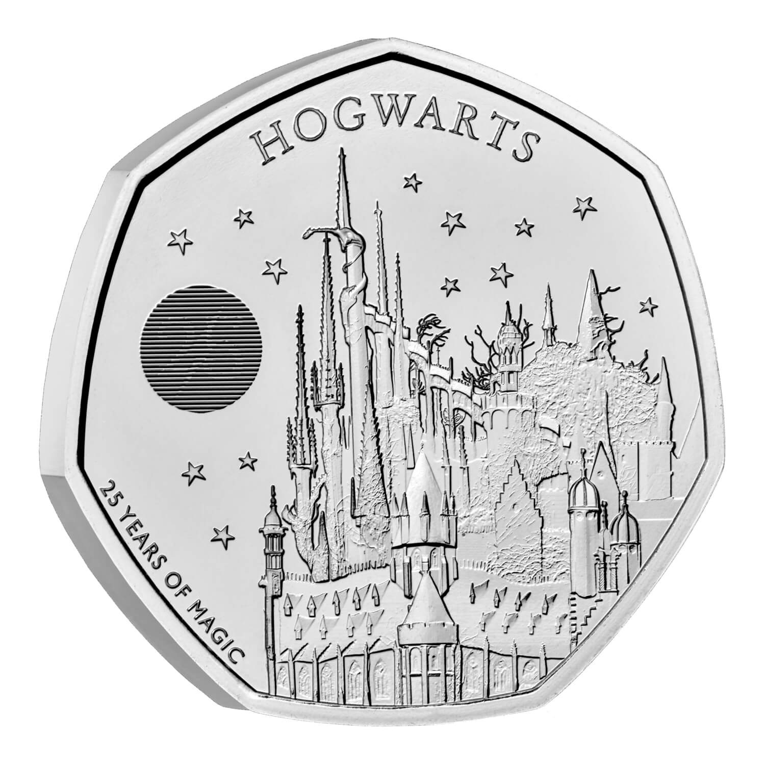 (W185.50.P.2023.UK23HSBU) United Kingdom 50 Pence Harry Potter (Hogwarts) 2023 BU Reverse (zoom)