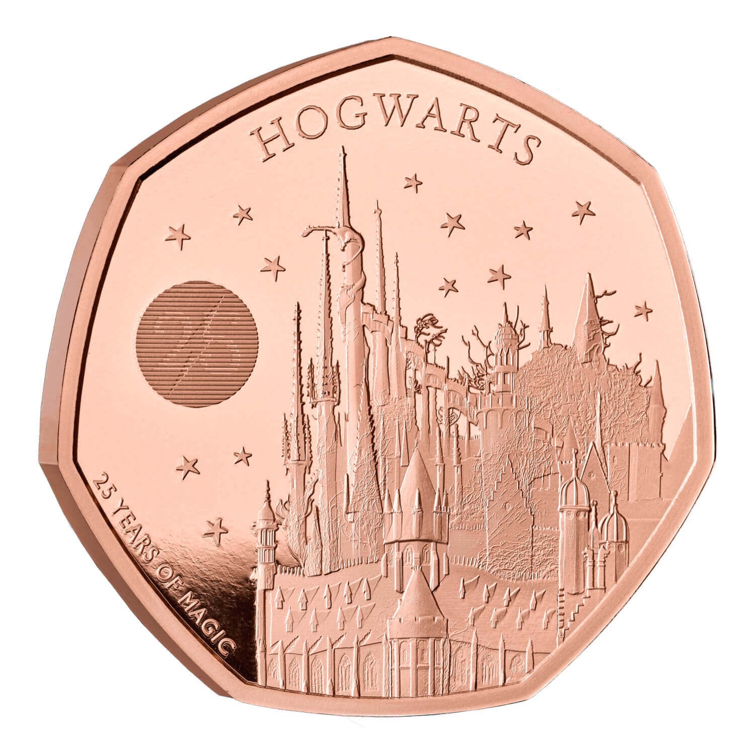 (W185.50.P.2023.UK23HSGP) United Kingdom 50 Pence Harry Potter (Hogwarts) 2023 - Proof gold Reverse (zoom)