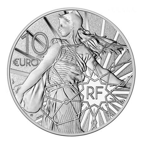 10 euro France 2023 argent BE - Semeuse (le roi Midas) Revers
