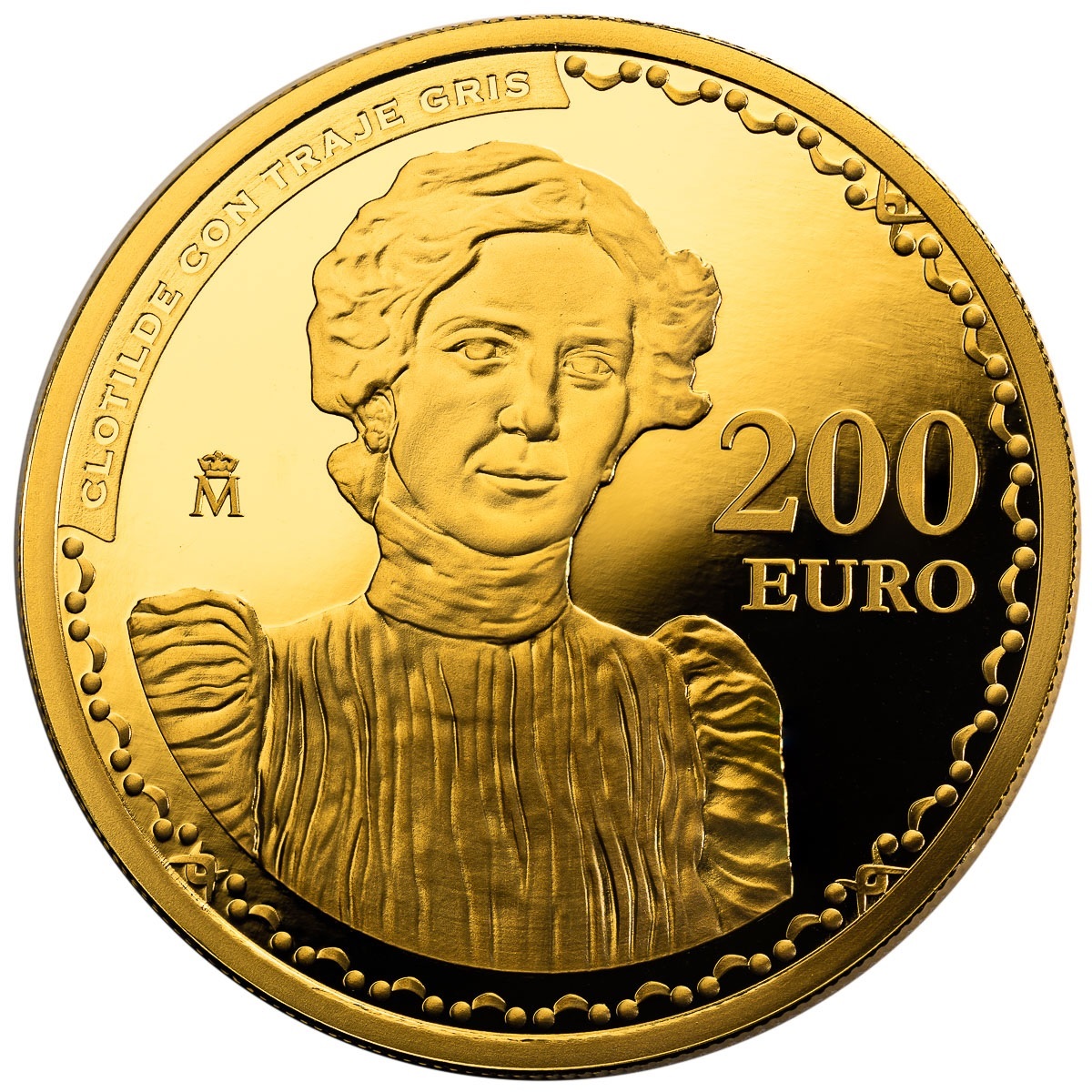 (EUR05.Proof.2023.92937002) 200 euro Spain 2023 Proof gold - Clotilde in a grey dress, Joaquín Sorolla y Bastida R (zoom)