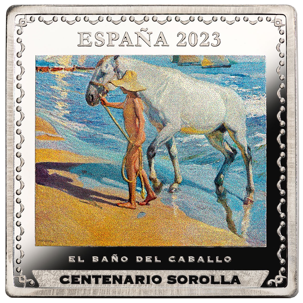 (EUR05.Proof.2023.92937003) 10 euro Spain 2023 Proof silver - The Horse s Bath, Joaquín Sorolla y Bastida Obverse (zoom)