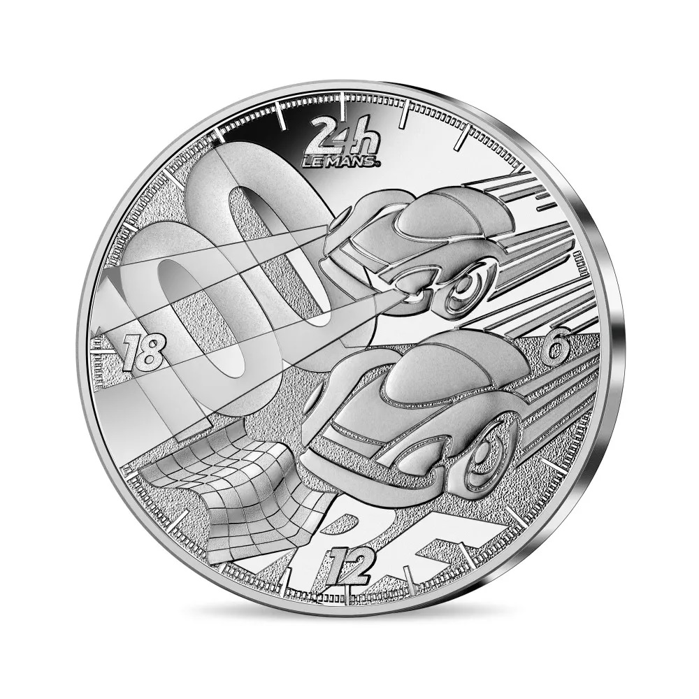 (EUR07.Proof.2023.10041375640000) 10 euro France 2023 Proof silver - 24 Hours of Le Mans Obverse (zoom)